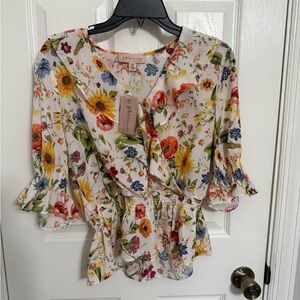 Philosophy Multicolor Floral Blouse